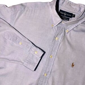 Ralph Lauren Yarmouth 100% Cotton Pinpoint Oxford Dress Shirt Button Down 16-34